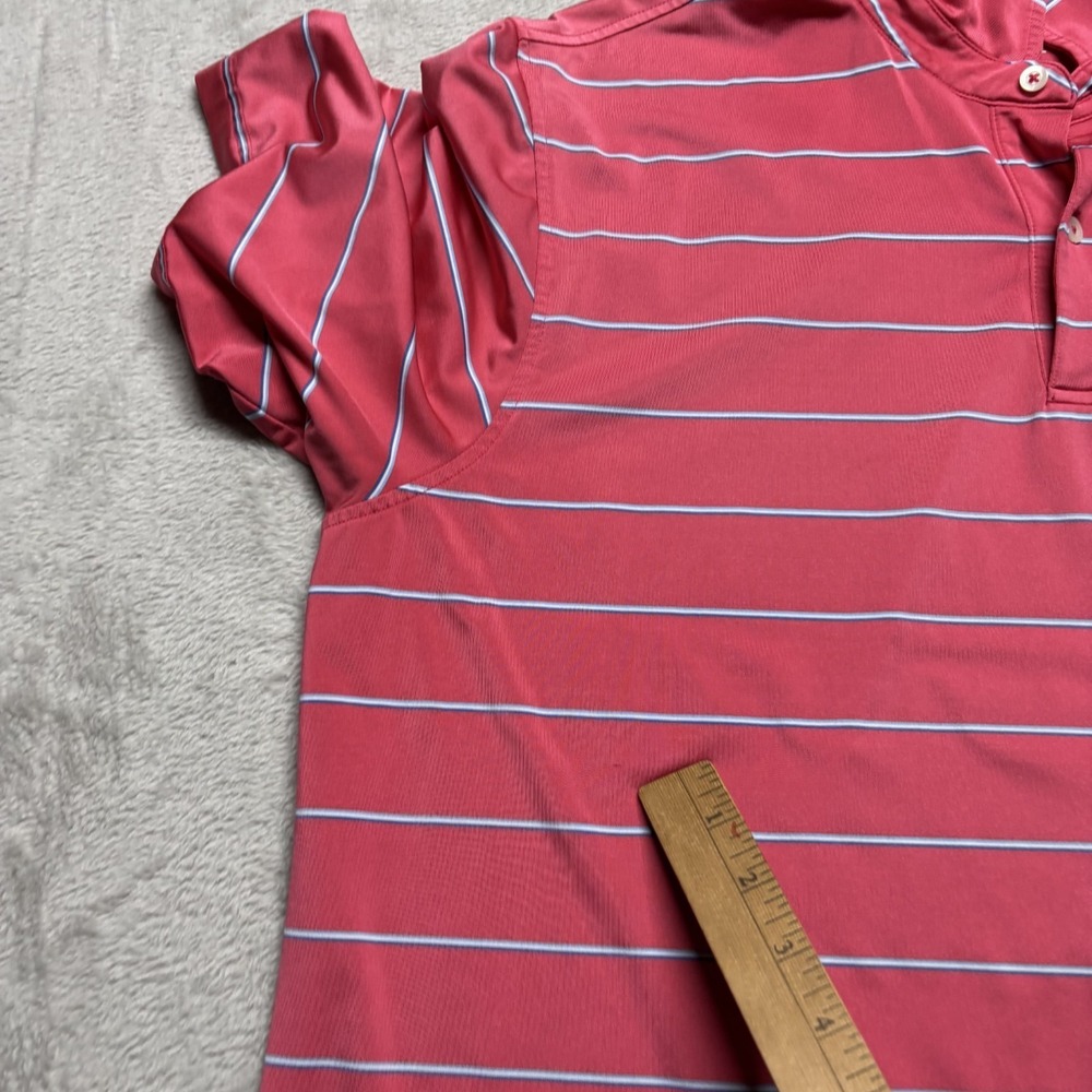 Fairway & Greene FG Tech Golf Polo Shirt Men's XL Bonita Bay Club Coral Striped - Picture 7 of 9